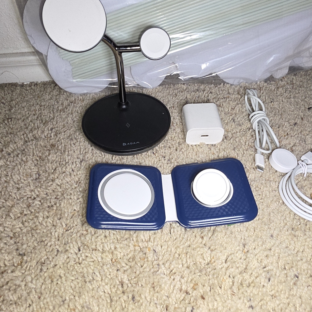 Black and White Wireless Charging Station